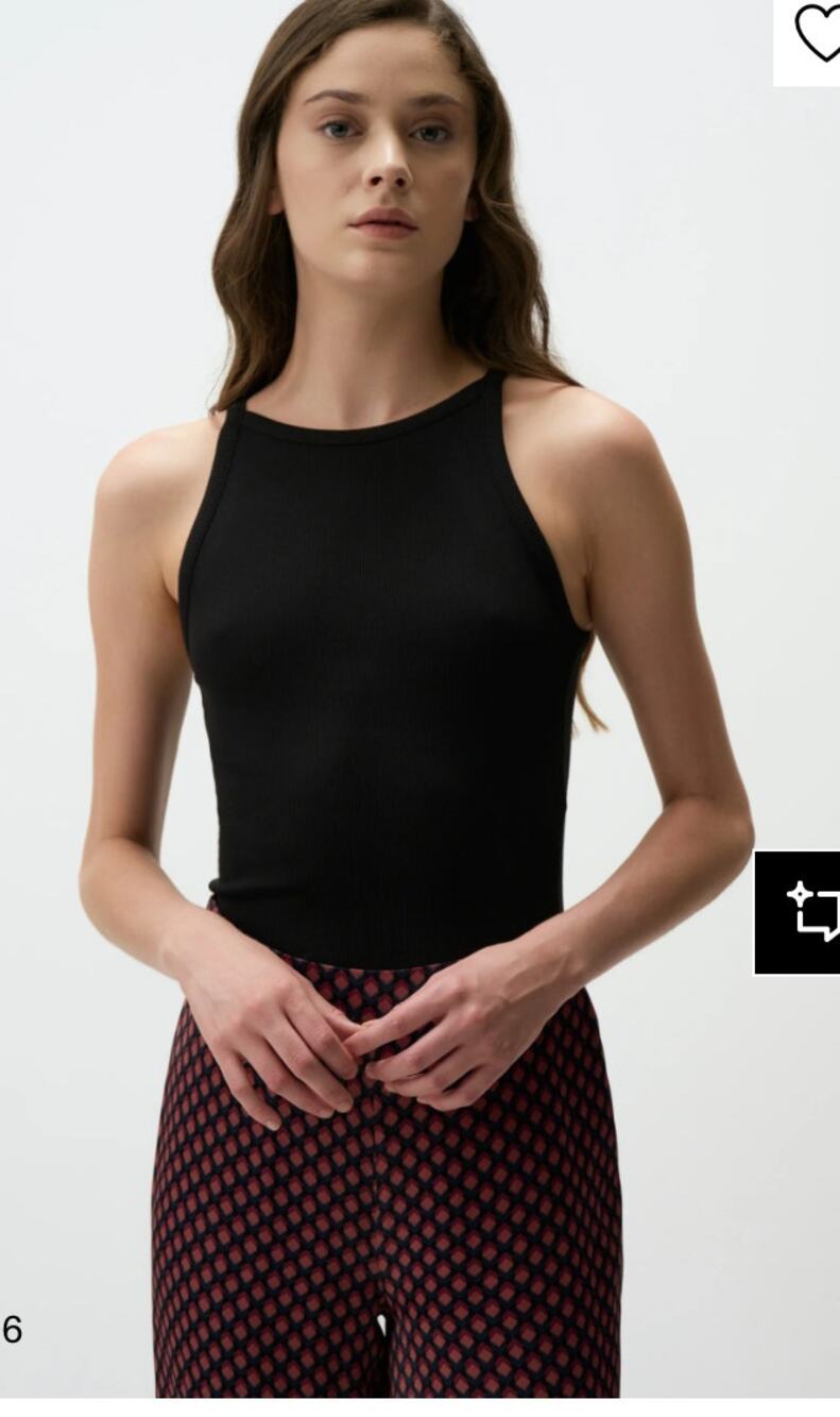 Jimmy Key Black Ribbed Crop Tank Size Small